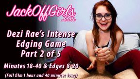 Sexy Redhead Dezi Rae Plays INTENSE Edging Game Part 2 of 5 Minutes 18-40 and Edges 8-20