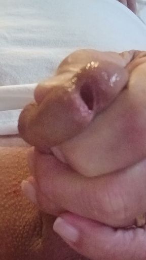 Cock head stimulation with precum