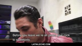 LatinLeche - Handsome Latino Man Gets Facialed in Jizz by 4 Draped Fellows