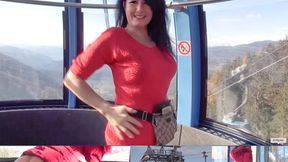 Hot young woman accepts fucked in public cable car