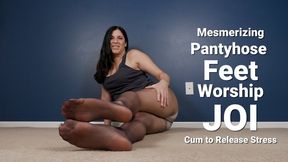 Mesmerizing Pantyhose Feet Worship JOI Cum to Release Stress - Kylie Jacobsx - MP4 720p HD