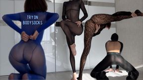 Alien Slender Girl Try-On Bodystocking | Tight, Shiny & Hugging little Thin Curves
