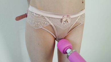 She begs for an orgasm while cruel teasing ruins her tiny lace lingerie