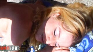 Very slender blonde eighteen rough boned on the beach