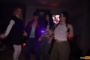 Exciting Group Fun at a Wild Party - Students Explore Pleasure Together!
