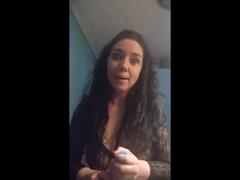 Busty mature woman playing with the cream all around her