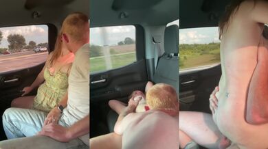 Hotwife Destroyed Gushing Backseat While Hubby Drives Risky Fuck