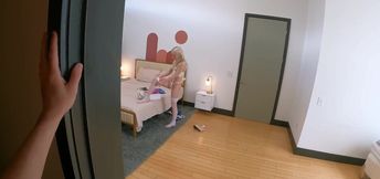 Petite blonde gets taped in strong POV scenes