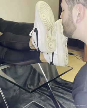 Dirty White Sneaker Worship - Valeria Night (Front View)