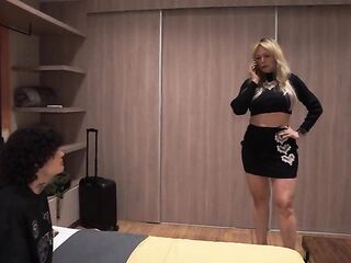 Blond mother I'd like to fuck gets banged by her stepson's shy hunk