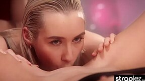 Tattoed Girl - Stunning Blonde Fucks Her Lesbian Teen 18+ Lover With Strap-on