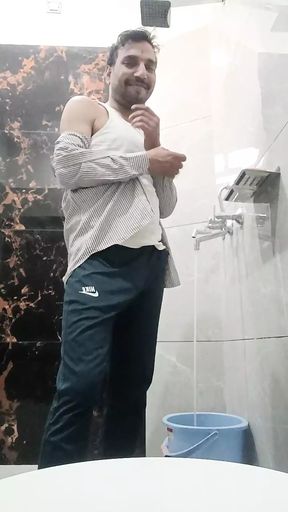 Indian Desi Man enjoy morning shawer with friends and daddy european american daddy oldman aisain daddy