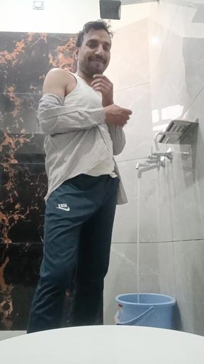 Indian Desi Man enjoy morning shawer with friends and daddy european american daddy oldman aisain daddy