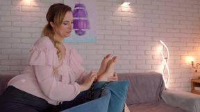 Pretty Weronika Tickle And Lick Raised Up Feet Of Lisa From Ukraine - Part 1 - 4K