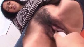 Kaede Kuroki's Japanese Babe in Torn Jeans Gets Double Penetration Action