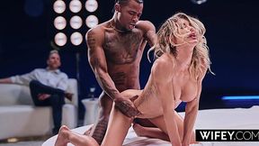 Slutty Fit Blonde Wife Cassie Bender Takes Big Black Cock and Creampie While Hubby Watches