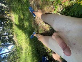 Twink cums in the forest