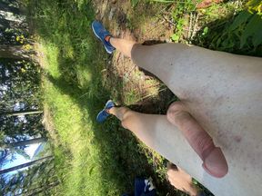 Twink cums in the forest