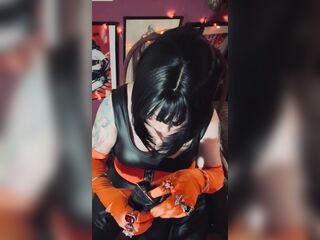 Hawt Wife Tina Snua Smokin' A Cork 100 Cigarette In Satin Gloves & Jewellery