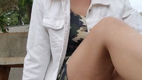 Smoking sitting on the floor in my little square