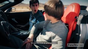 French twink fucked &amp; pissed on outdoor by hot blonde in the USA