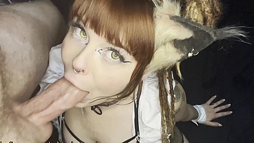 Kawaii Cat Maid Gets Big Dick in Her Throat