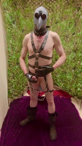 Solo Masturbation With Full Body Harness