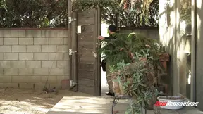 Naughty babysitter gets fucked hard and covered in cum