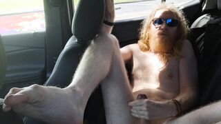 Unscheduled naked camper jackoff - numerous drivers got to witness!
