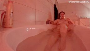 Smoking while taking a bath in sexy red light