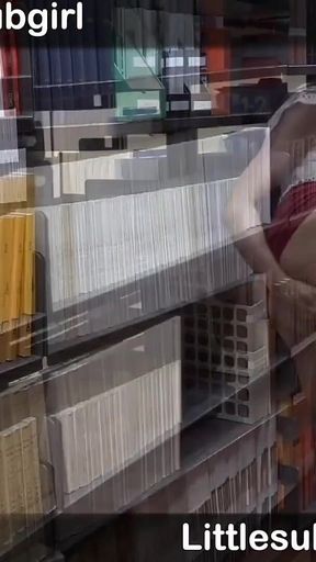 Sexy Asian Fucking Her Pussy in Public Library!