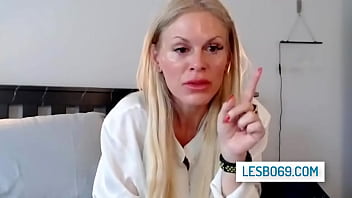 Hot lesbian MILF watches teen play with her wet pussy