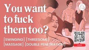 ASMR Audio Porn: MMF Threesome with Swinger Couple at a Spa – DP & Public Sex