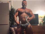 MUSCLE DADDY ROGAN PUMPS HIS MASSIVE GUNS