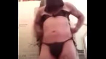 Black leather  Bikini striptease