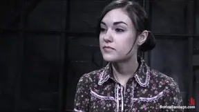 Makeup-clad girl stripped and fucked hard