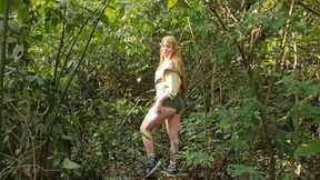 Elf in the forest scoops all my cum out of me with her mouth and pussy