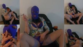 Smoking, Dirty Talk & Pussy Tease in Floral Blazer