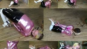 Cruelly hogtied with thin leather cords in her shiny white boots (MP4 SD 35000kbps)