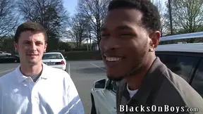 Pierced homo gets his ass smashed in a hot interracial video