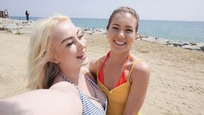 Lisi Kitty and Mary Rock fucking on the beach