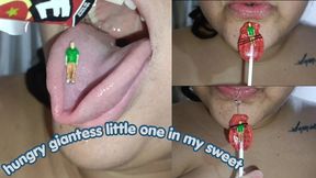 Giantess and her favorite candy