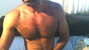 Hairy Dude Chatting and Masturbating
