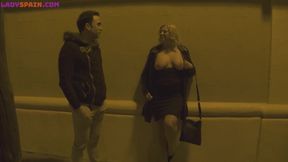 This Busty Mature Woman Goes Out on the Street with Her Tits Out Looking for Young Men to Fuck
