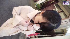 Dark-haired beauty teases on playful makeover date