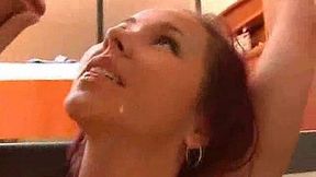 Teen girl takes her first hardcore anal ride