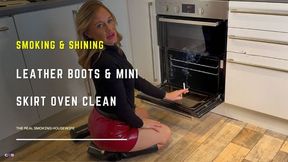 Smoking & Shining: Leather Boots & Mini Skirt Oven Clean