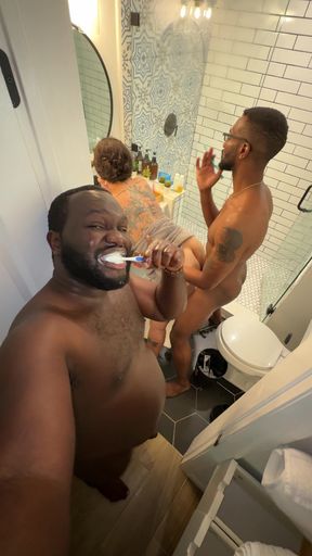 Behind the Scenes!! Psilo Siren & Matt Fuck in the Morning While They Are Brushing Their Teeth!!