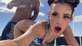 Amateur slut gets fucked on a yacht by her BBC boyfriend