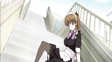 Anime maid masturbates hardcore with monster cock in Japan